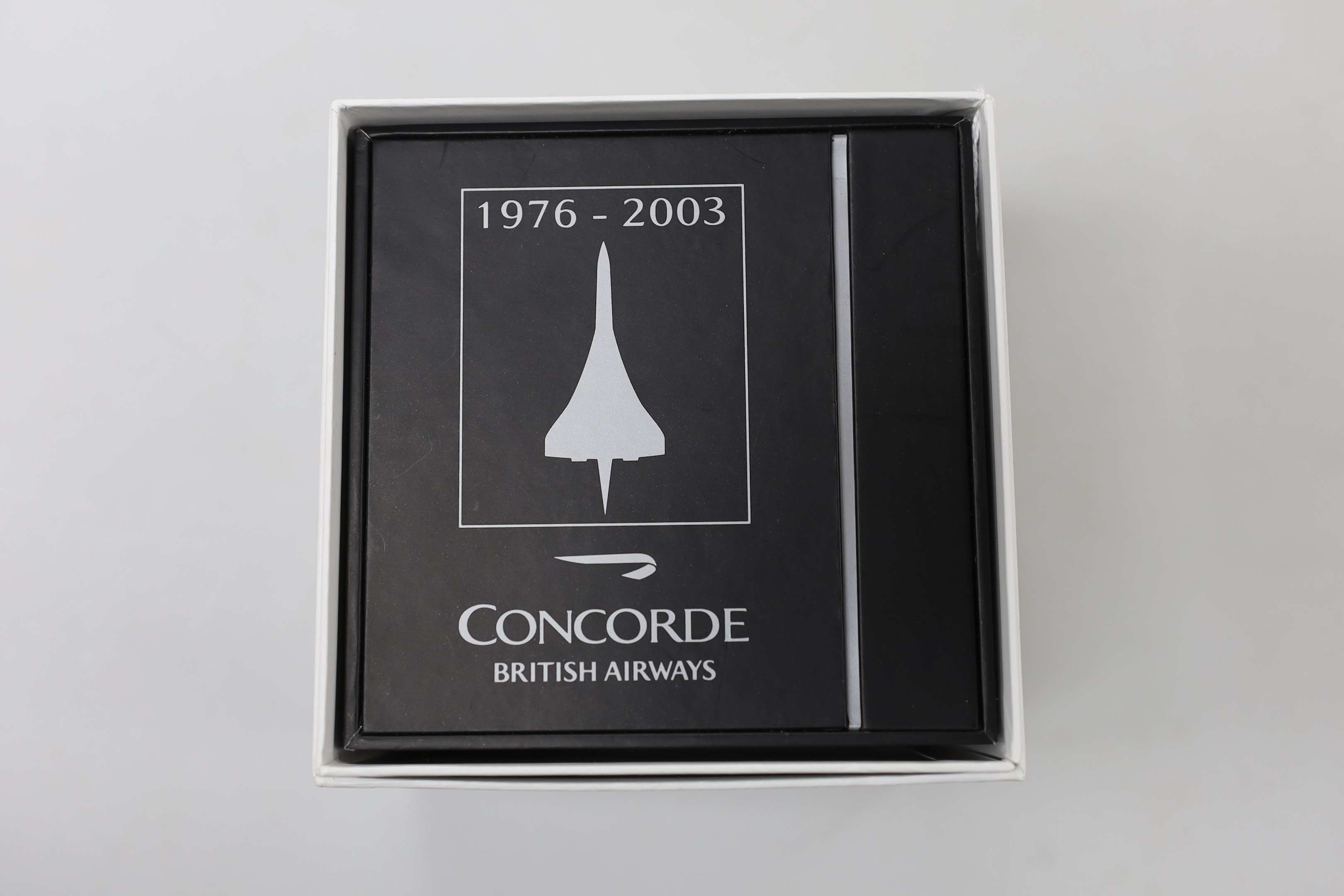 A gentleman's stainless steel Limited Edition Concorde Dual Time 1976-2003 commemorative quartz wrist watch, case diameter 46mm, on leather strap, with original box and papers.